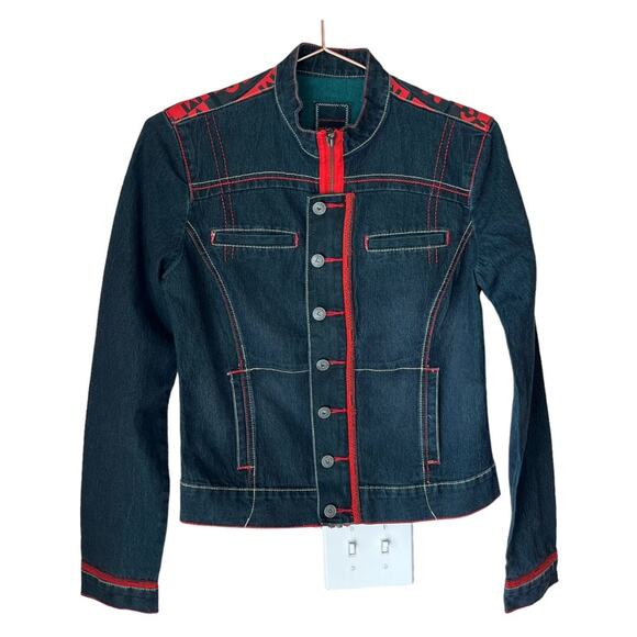 MARITHE FRANCOIS GIRBAUD Women's Vintage Denim Slim Fit Jean Jacket Size Medium - Picture 1 of 4